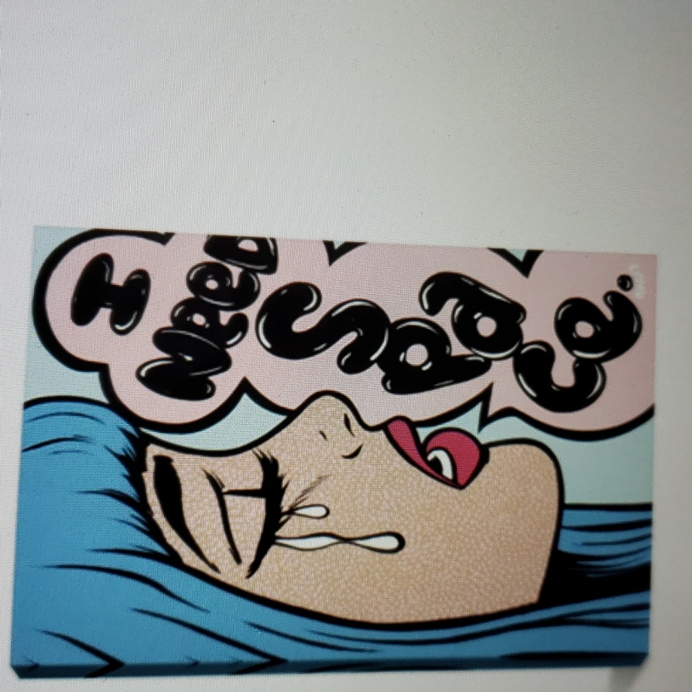 NEW ICANVAS Blue Bangs I Need Space Comic Girl By Allyson Gutchell 26x18"